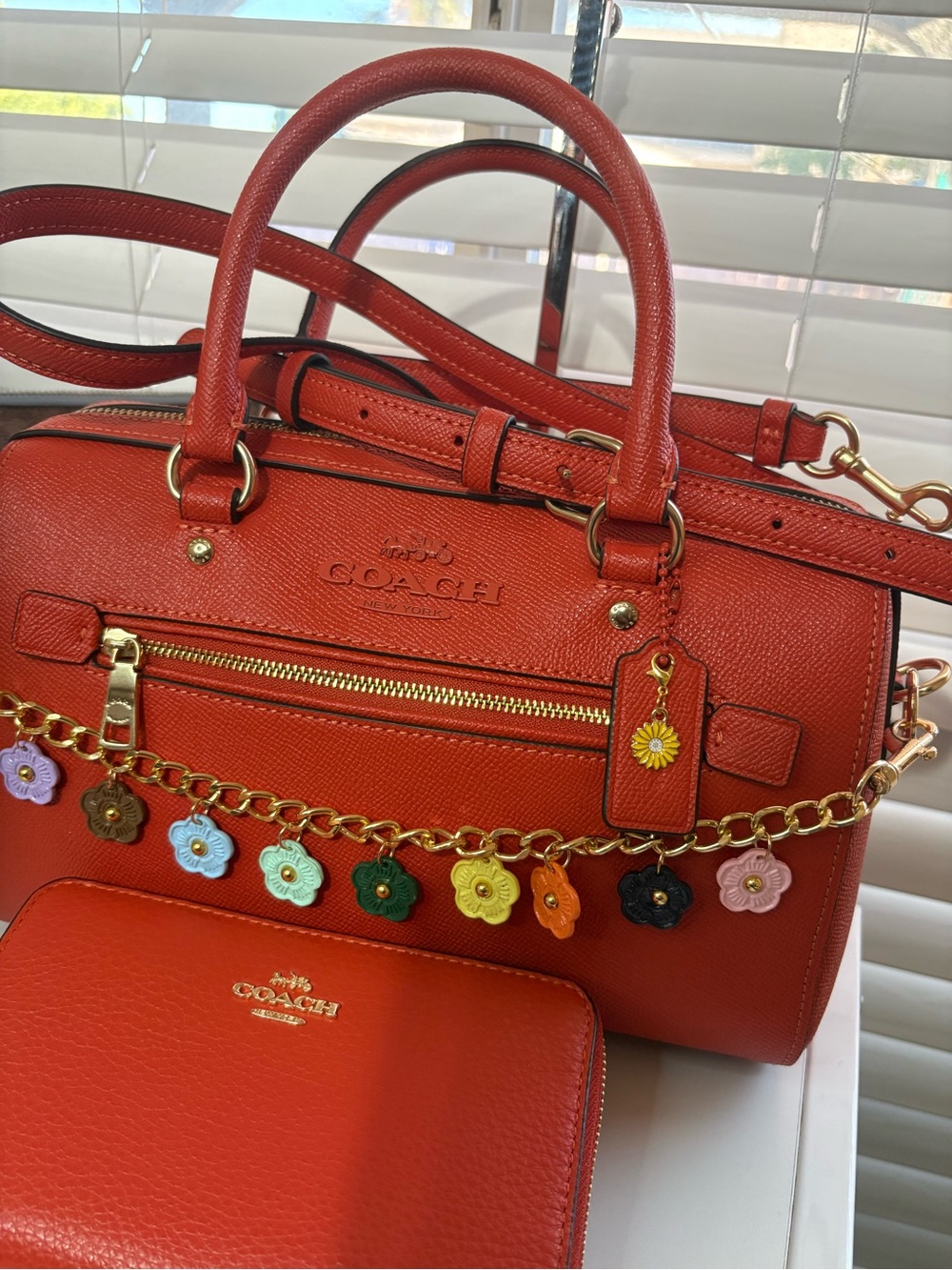 🧡Coach Orange-Red Rowan Satchel Bag Set🧡 - Picture 2 of 12